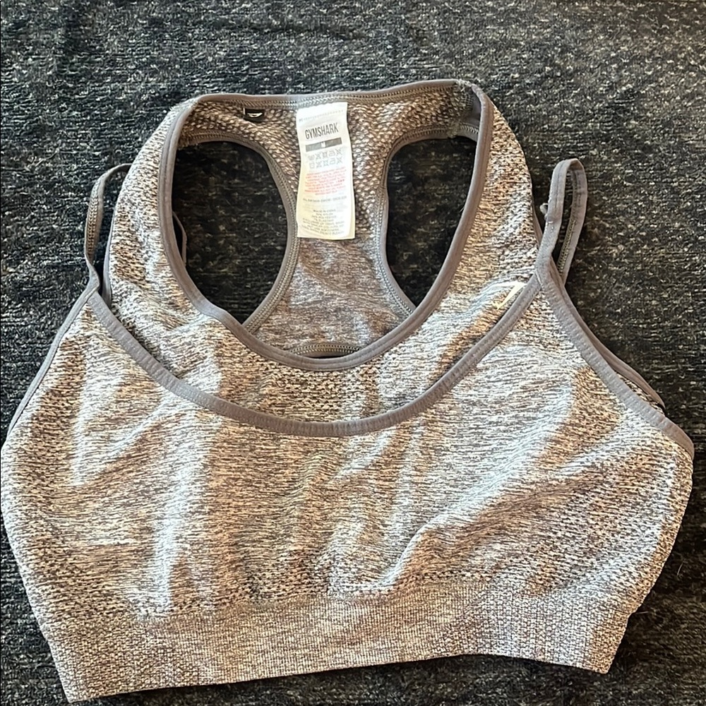 Gymshark Gray Racerback Double Layer Sports Bra